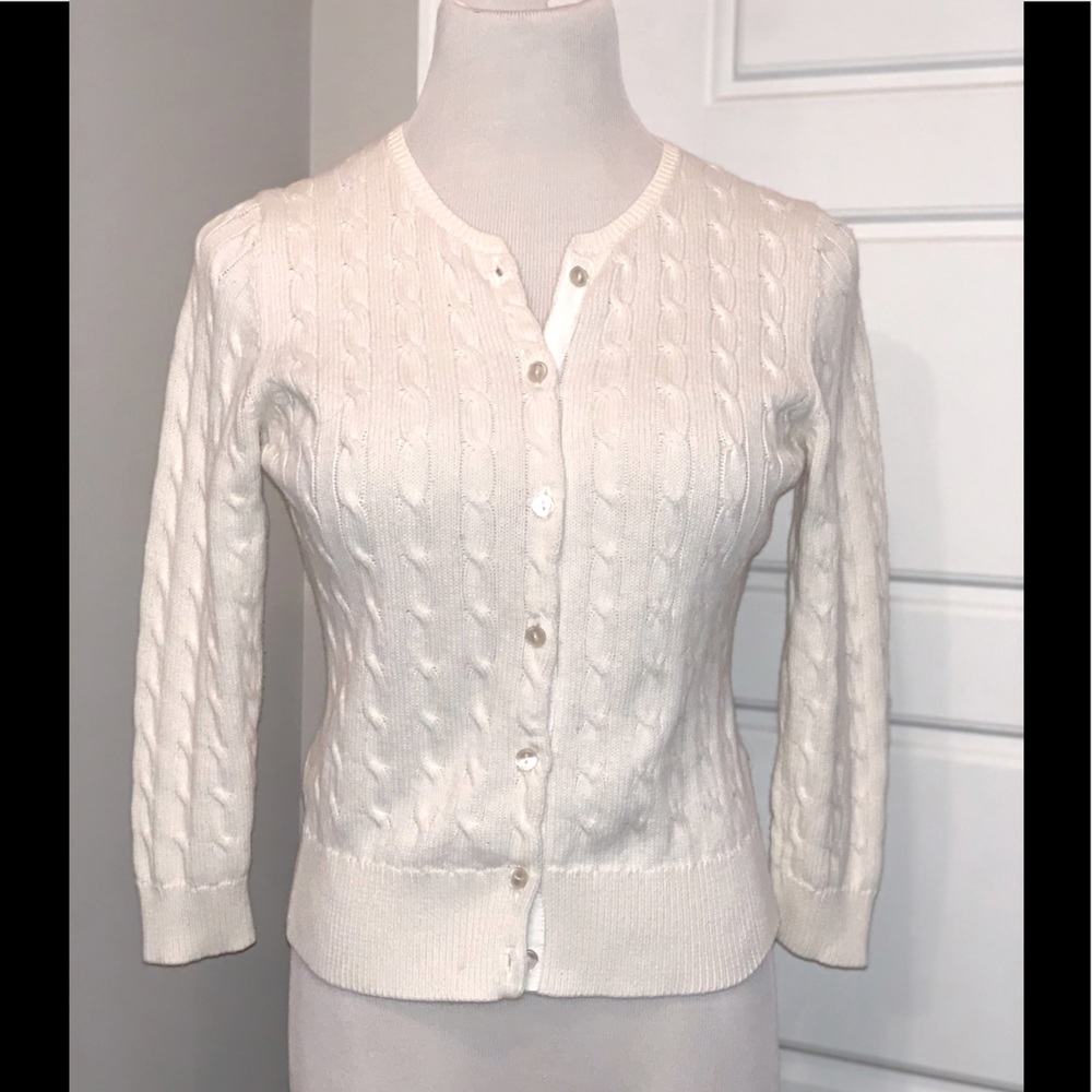 Anne Taylor Loft Button up Cardigan in cream